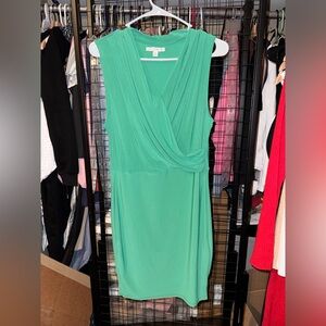 Haute Monde Sleeveless Wrap-Style Mint Green Mini Dress